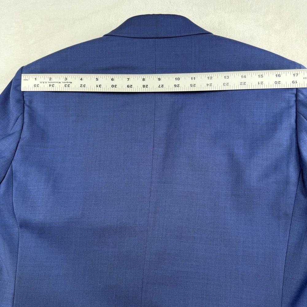 Indochino Royal Blue Suit Mens 38R Pants 30x29 100% Wool Slim Fit Career Wedding